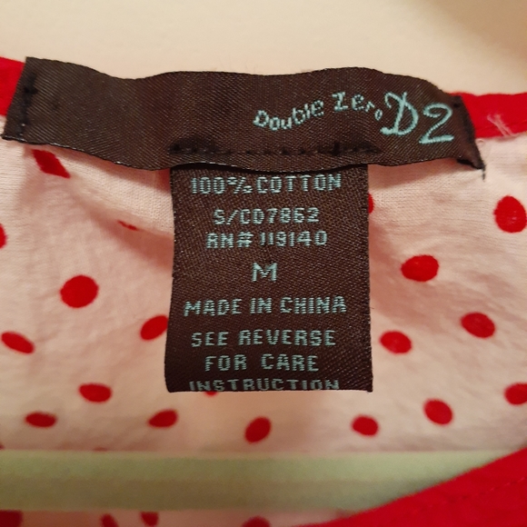 Double zero D2 size medium red polka dot shirt - Picture 3 of 3